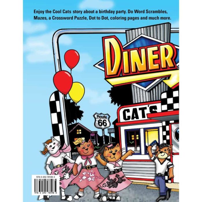 Cool Cats Birthday Coloring Book - Image 2